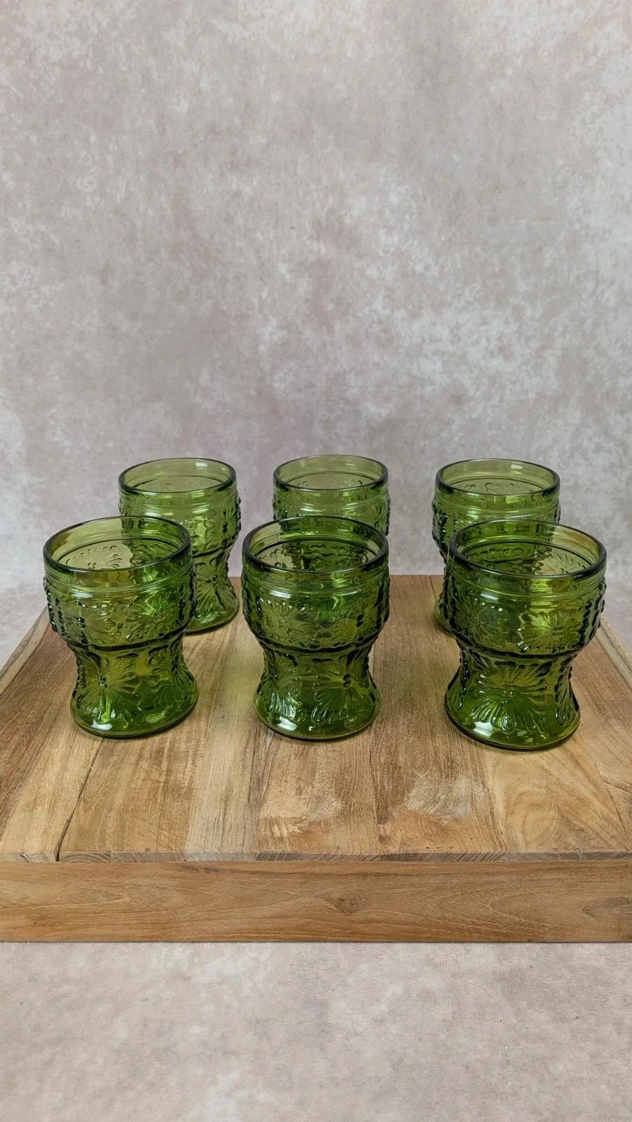 Service à orangeade/citronnade vintage carafe 6 verres verts Italie – photo 2